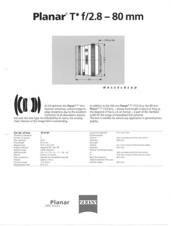 Hasselblad 80 technical manual preview