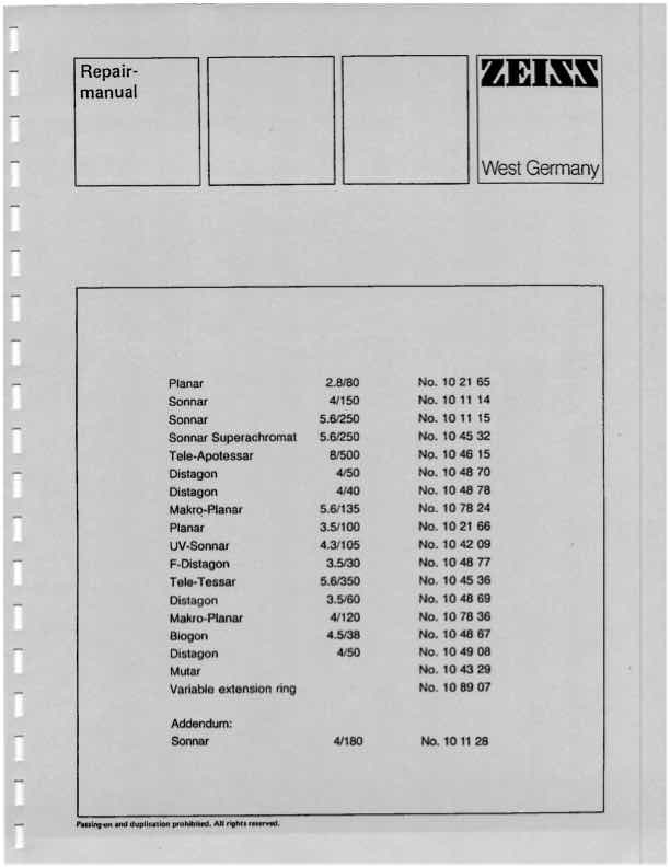 Hasselblad General Docs technical manual preview