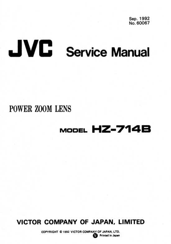 JVC TV Lens HZ-714B technical manual preview