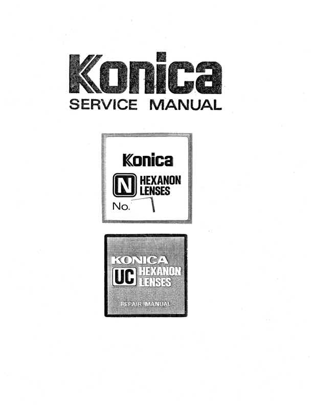 Konica General Docs technical manual preview