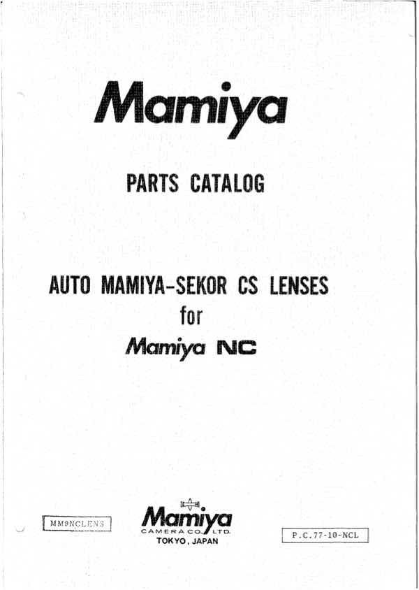 Mamiya Sekor CS technical manual preview