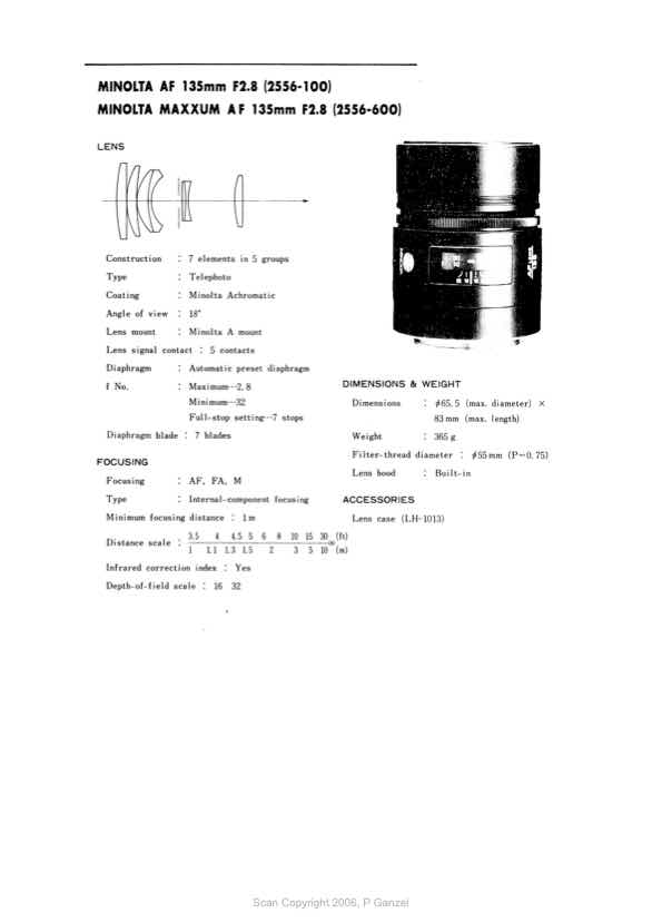 Minolta 135 technical manual preview