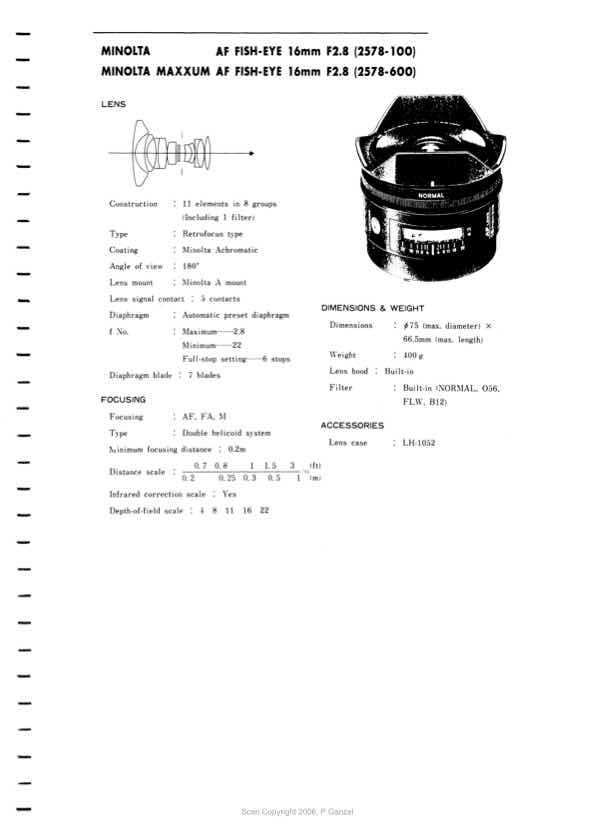 Minolta 16 technical manual preview