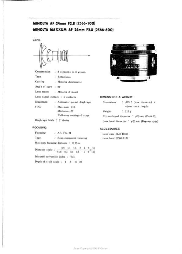 Minolta 24 technical manual preview