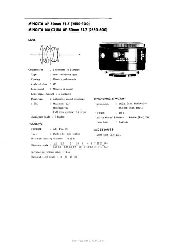 Minolta 50 technical manual preview