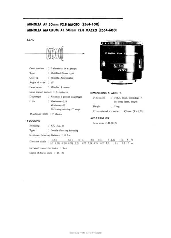 Minolta 50 technical manual preview