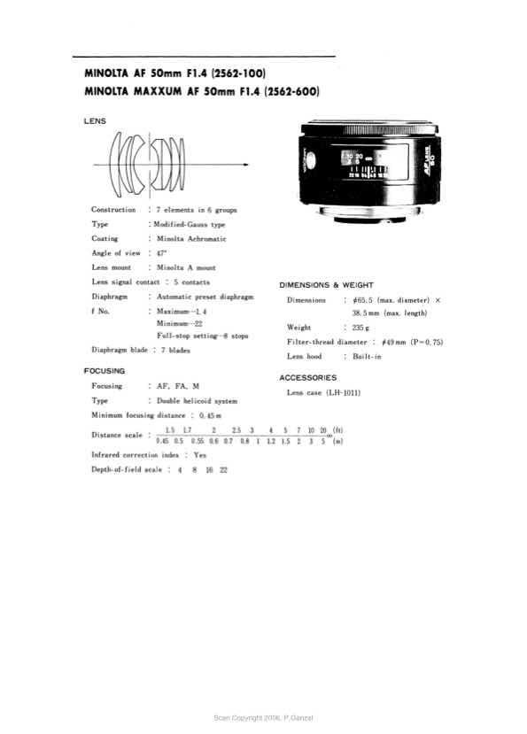 Minolta 50 technical manual preview
