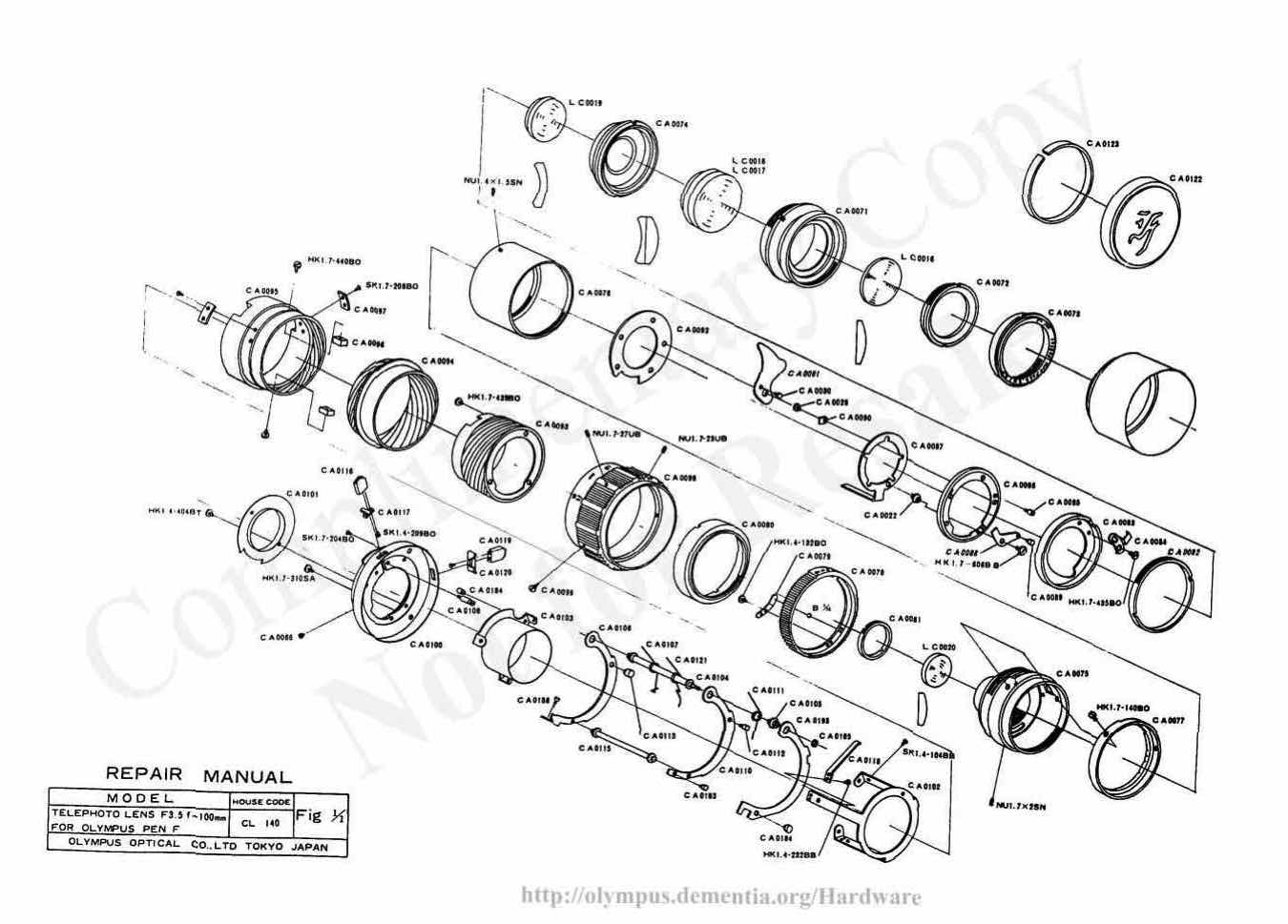 Olympus 100 technical manual preview