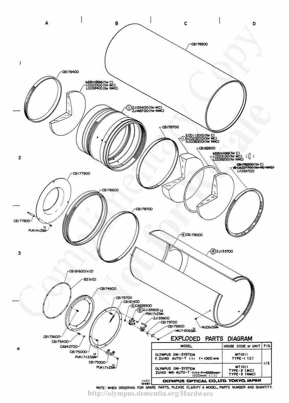 Olympus 1000 technical manual preview