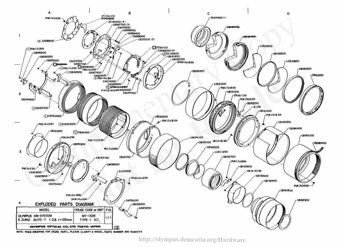 Olympus 135 technical manual preview