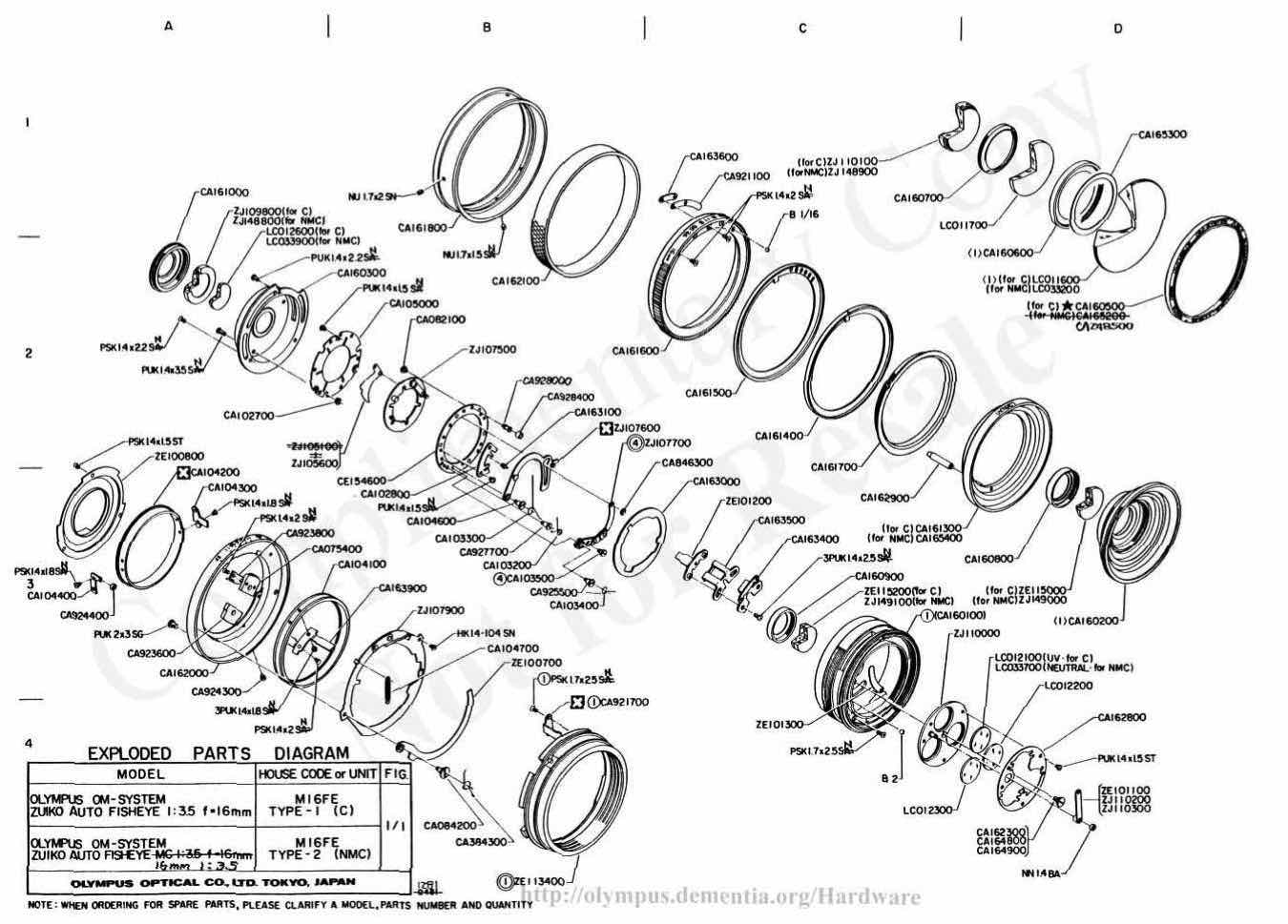 Olympus 16 technical manual preview