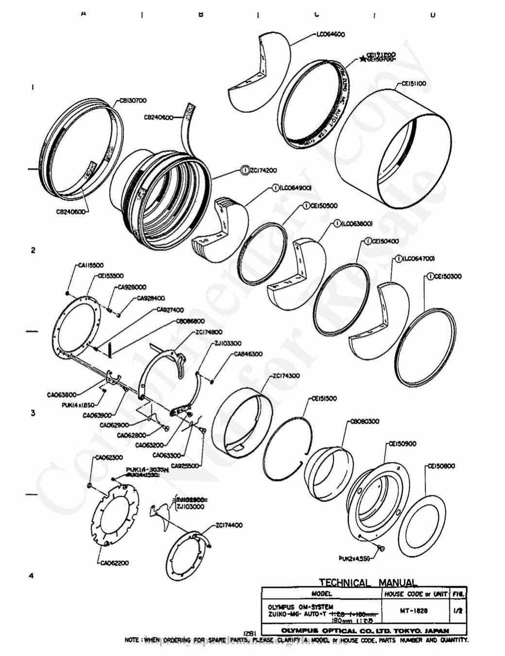 Olympus 180 technical manual preview