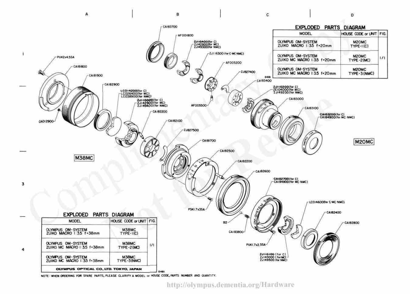 Olympus 20 technical manual preview