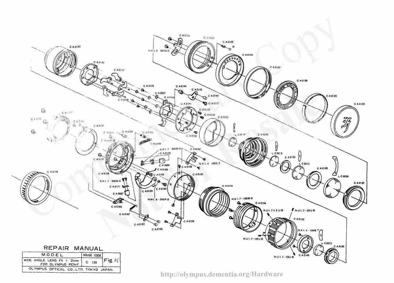 Olympus 25 technical manual preview