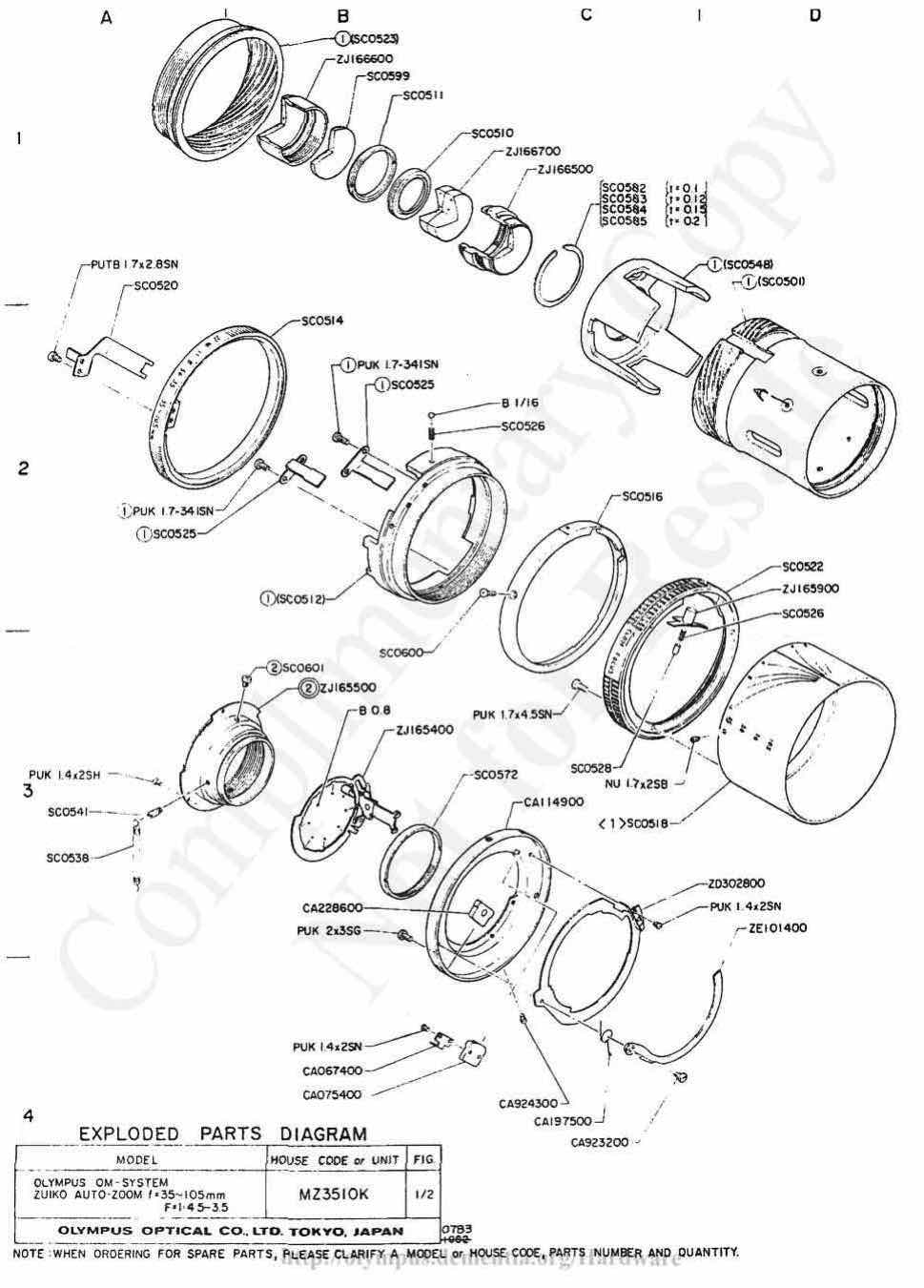 Olympus 35-105 technical manual preview