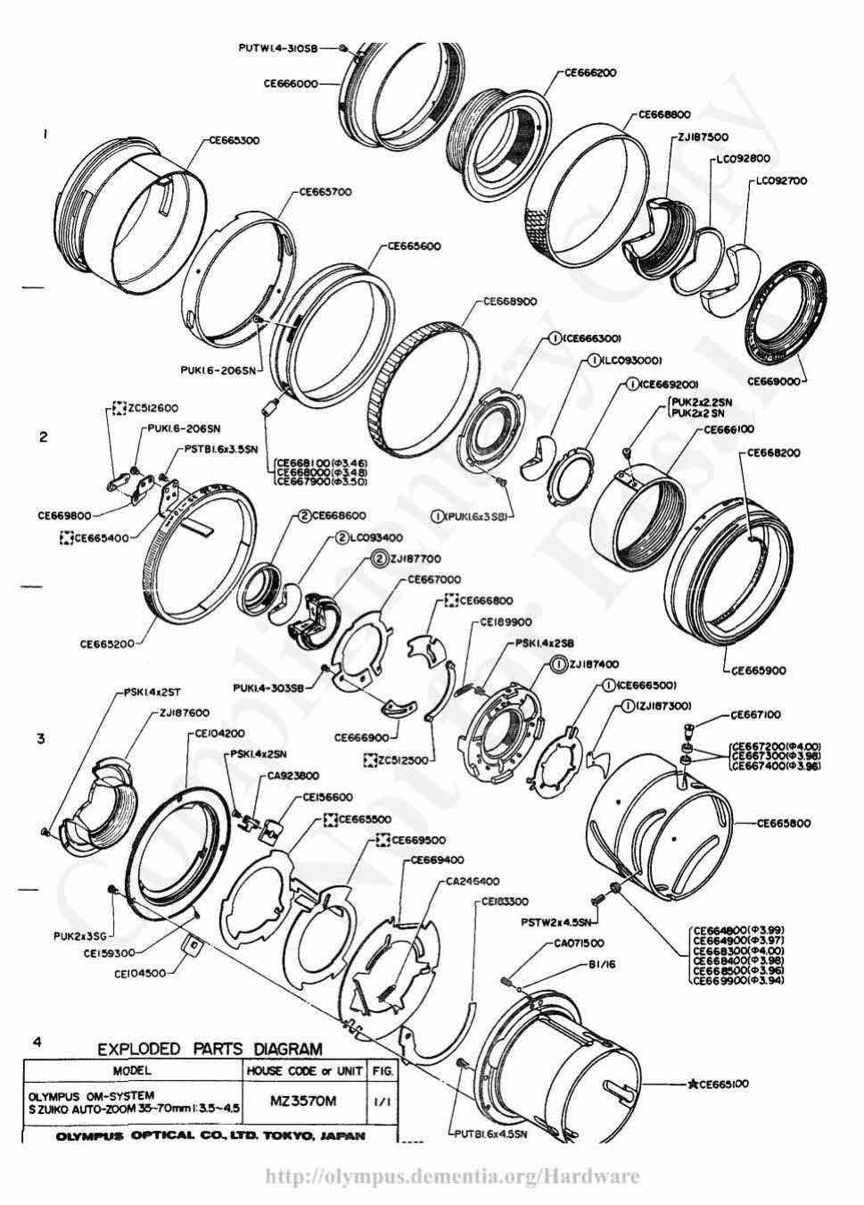 Olympus 35-70 technical manual preview