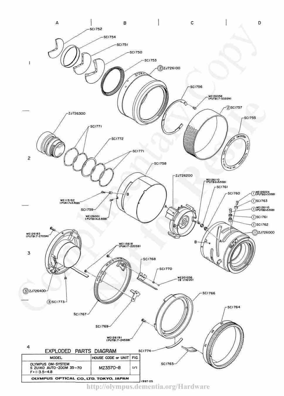 Olympus 35-70 technical manual preview