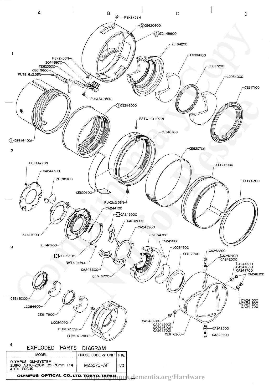 Olympus 35-70 technical manual preview