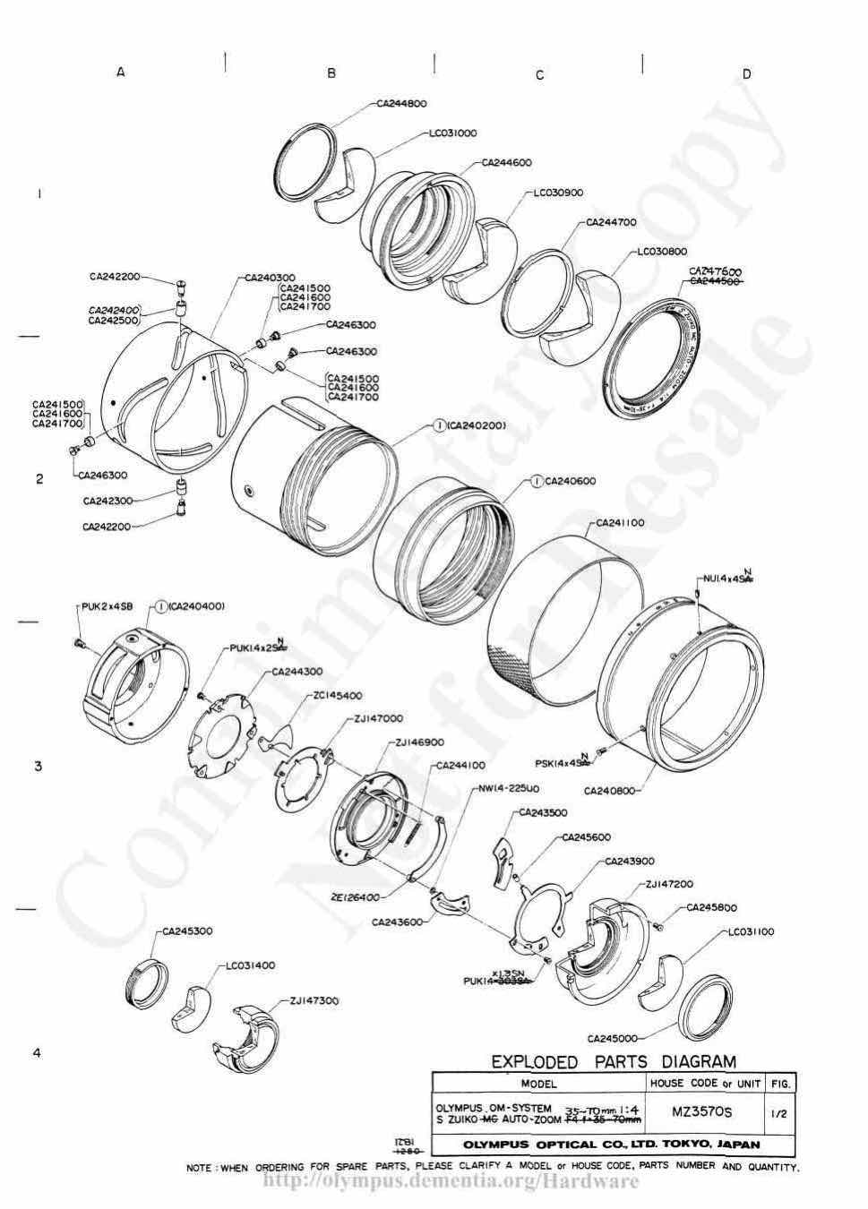 Olympus 35-70 technical manual preview