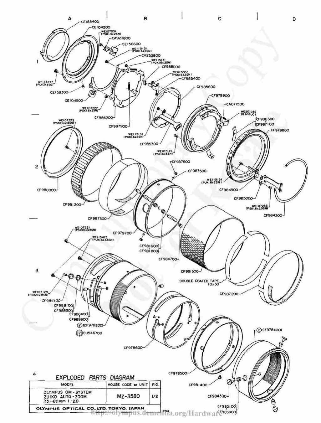 Olympus 35-80 technical manual preview
