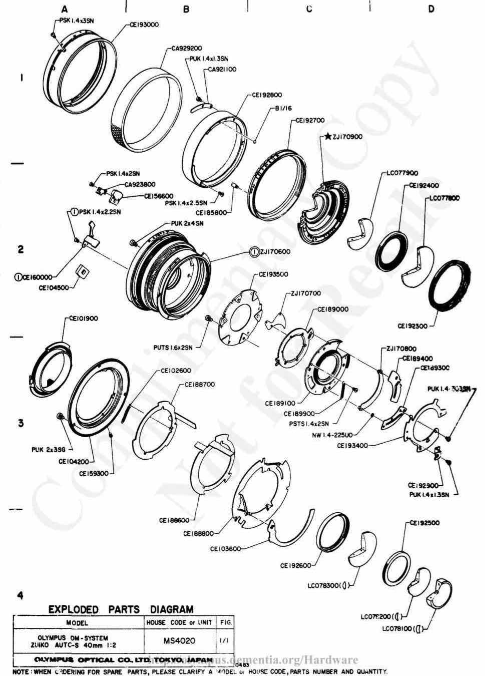 Olympus 40 technical manual preview