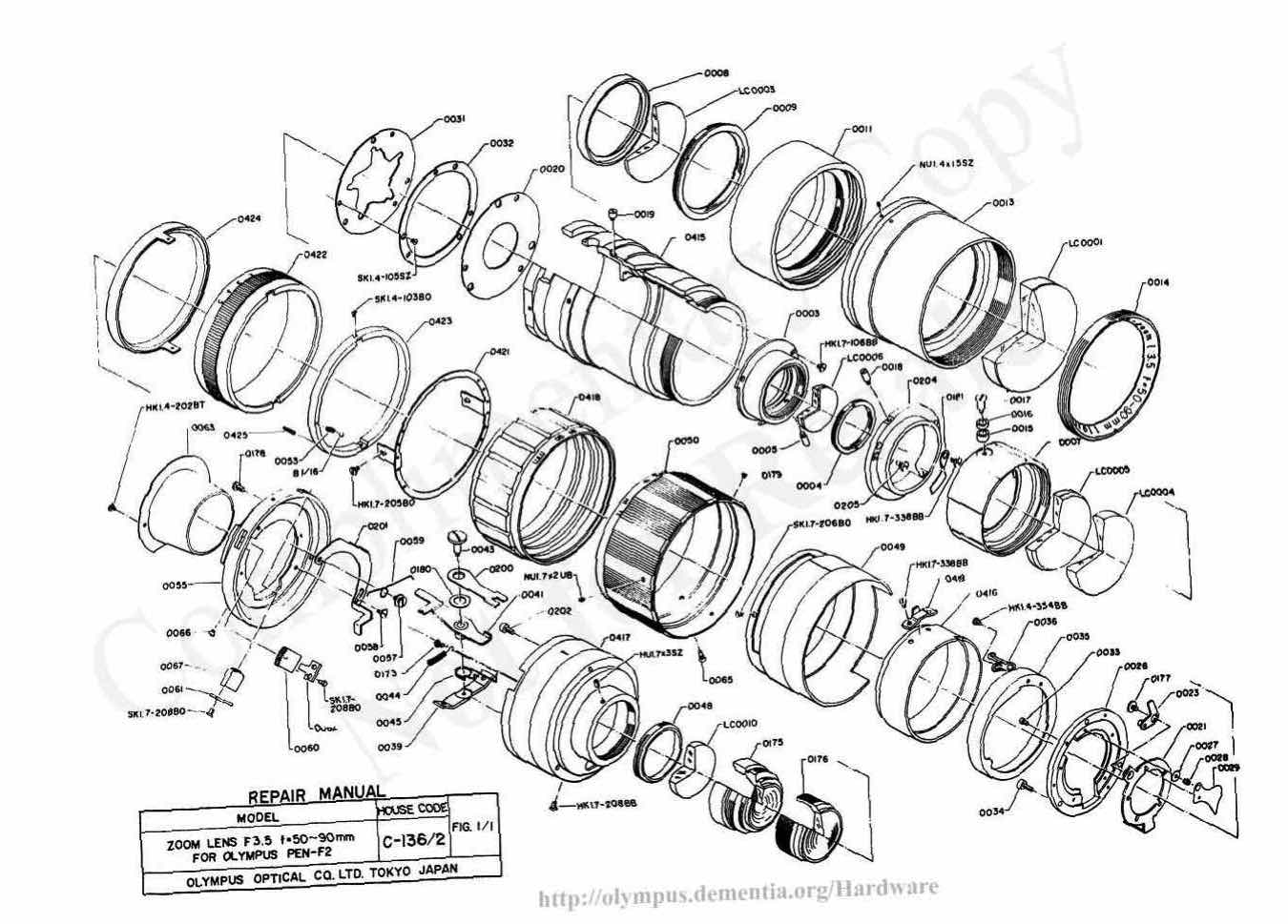 Olympus 50-90 technical manual preview