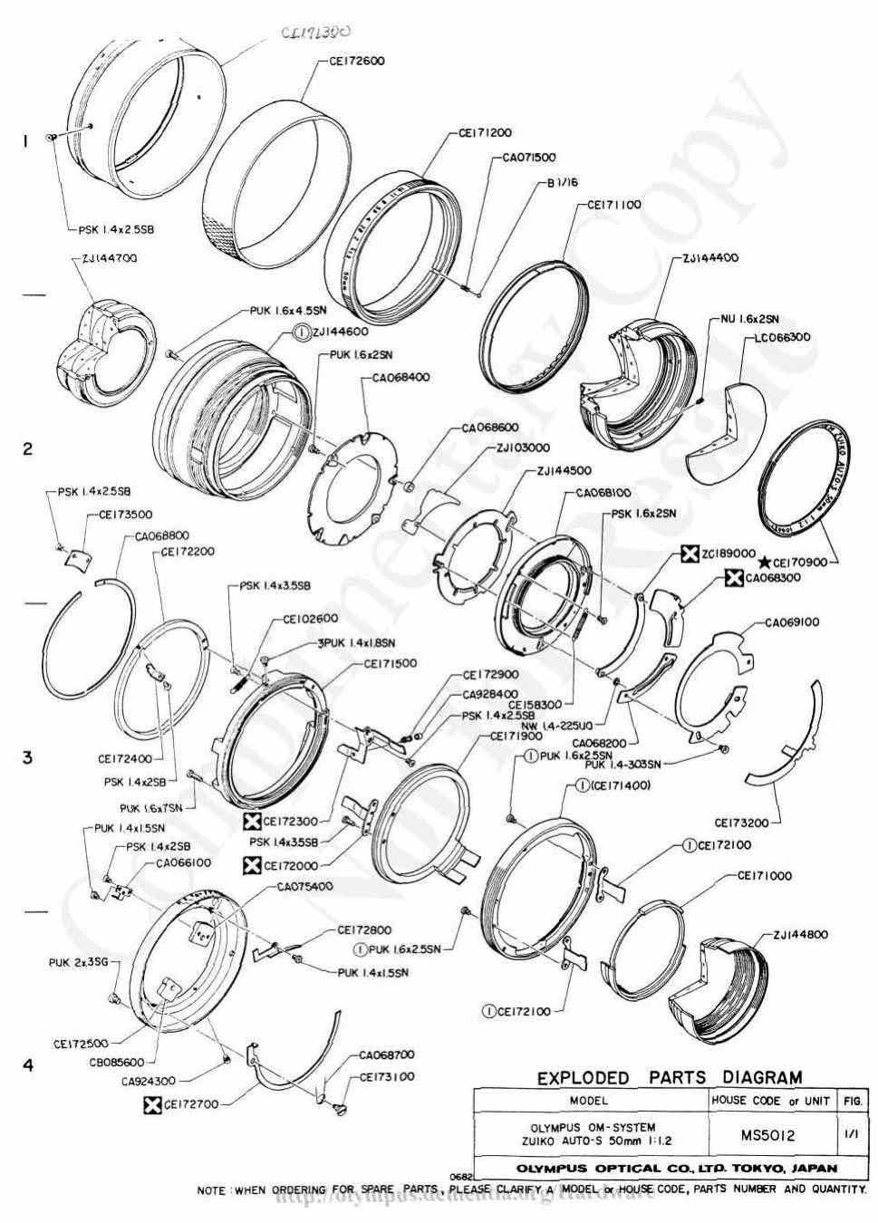 Olympus 50 technical manual preview