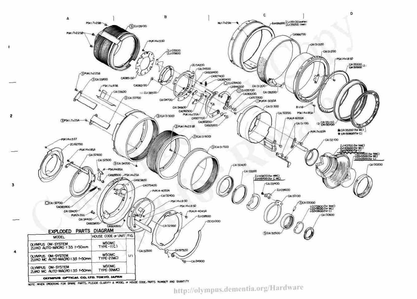 Olympus 50 technical manual preview