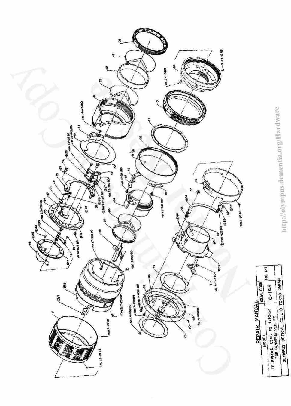 Olympus 70 technical manual preview