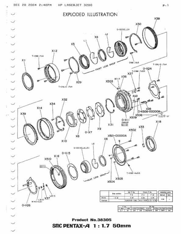 Pentax 50 technical manual preview