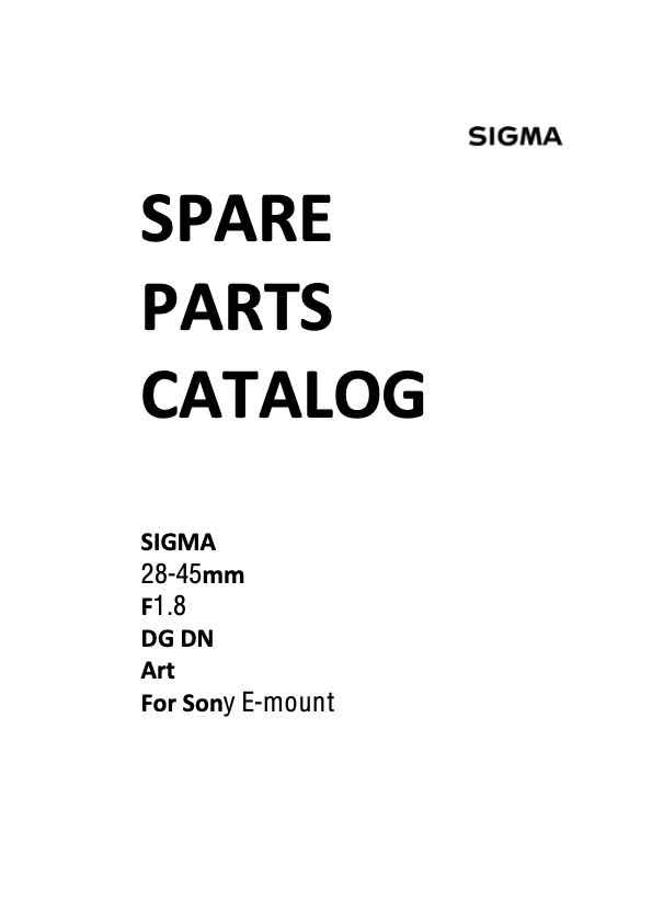 Sigma 28-45mm f1_8 DG DN ART technical manual preview