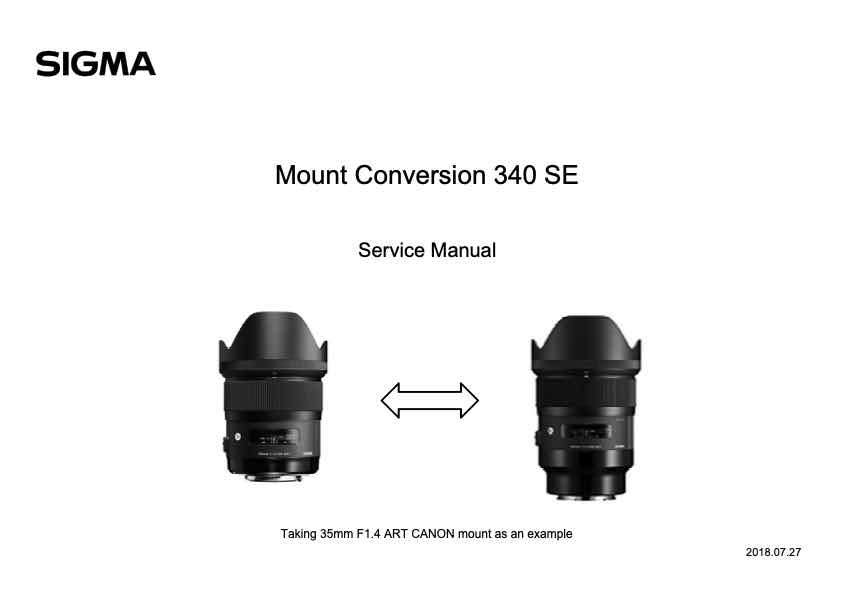 Sigma 35mm F1_4 ART technical manual preview