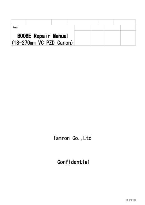 Tamron AF 18-270mm F3_5-6_3 Di II PZD B008 technical manual preview