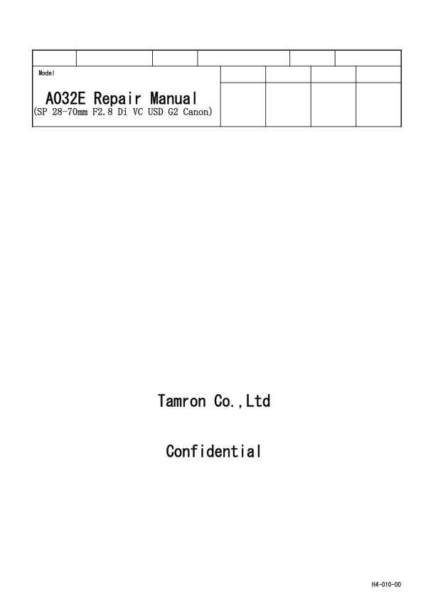 Tamron AF 24-70mm F2_8 DI VC USD A032 technical manual preview