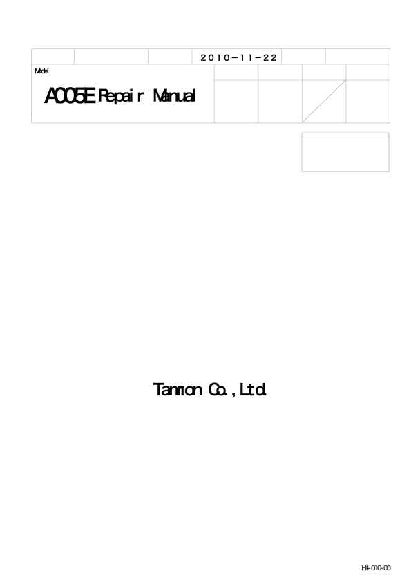 Tamron AF 70-300mm F4-5_6 Di VC USD technical manual preview