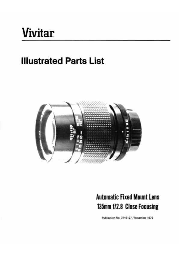 Vivitar 135 technical manual preview