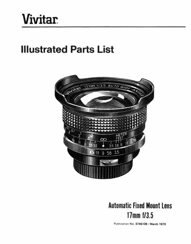 Vivitar 17 technical manual preview