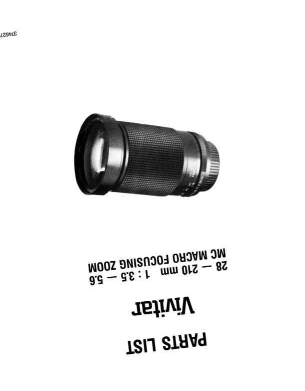 Vivitar 28-210 technical manual preview