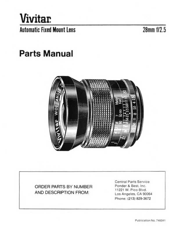 Vivitar 28 technical manual preview
