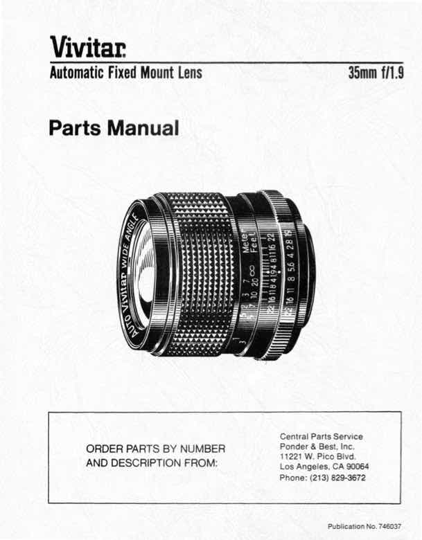 Vivitar 35 technical manual preview