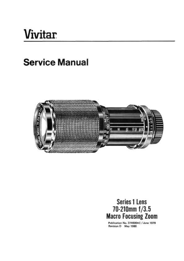 Vivitar 70-210 technical manual preview