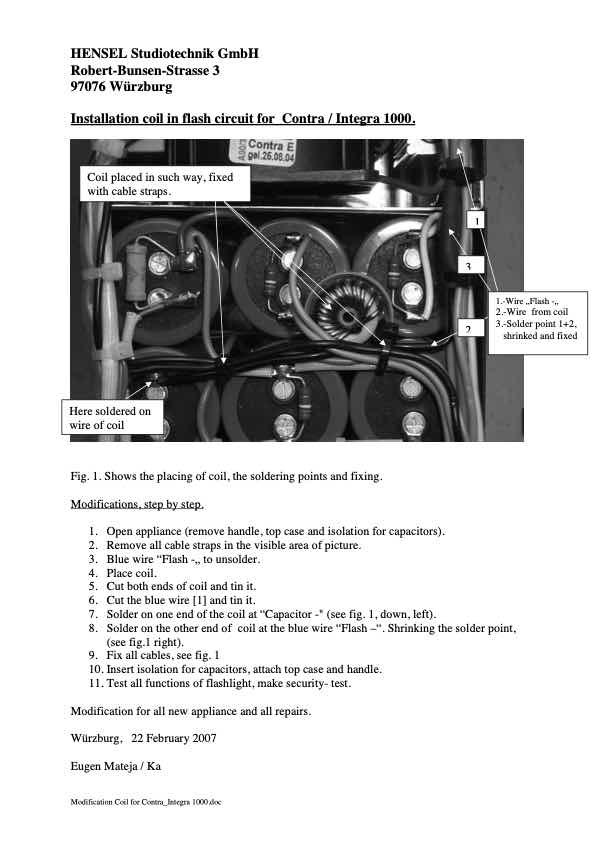 Hensel CONTRA E-1000 technical manual preview