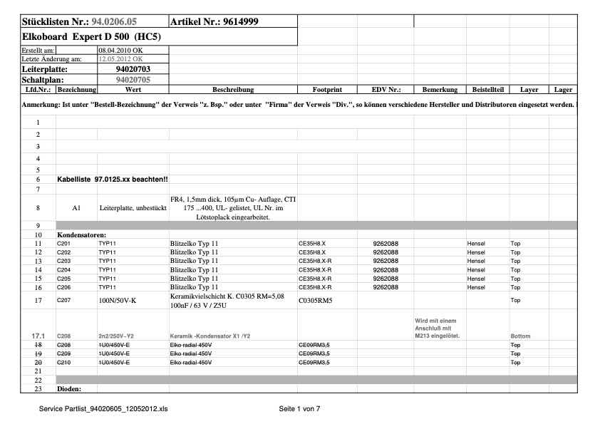 Hensel D-940206xx technical manual preview