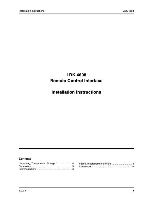 Grass Valley LDK4608 Remote Control Interface technical manual preview