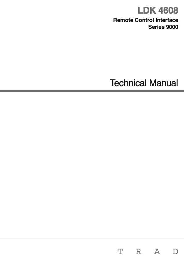 Grass Valley LDK4608 Remote Control Interface technical manual preview