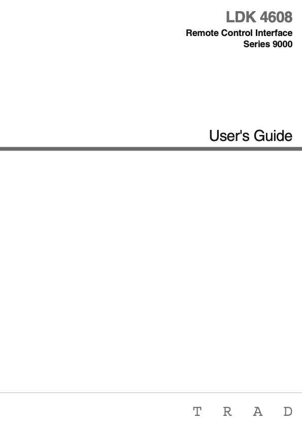 Grass Valley LDK4608 Remote Control Interface technical manual preview