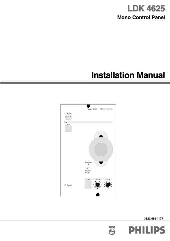 Grass Valley LDK4625 Mono Control technical manual preview