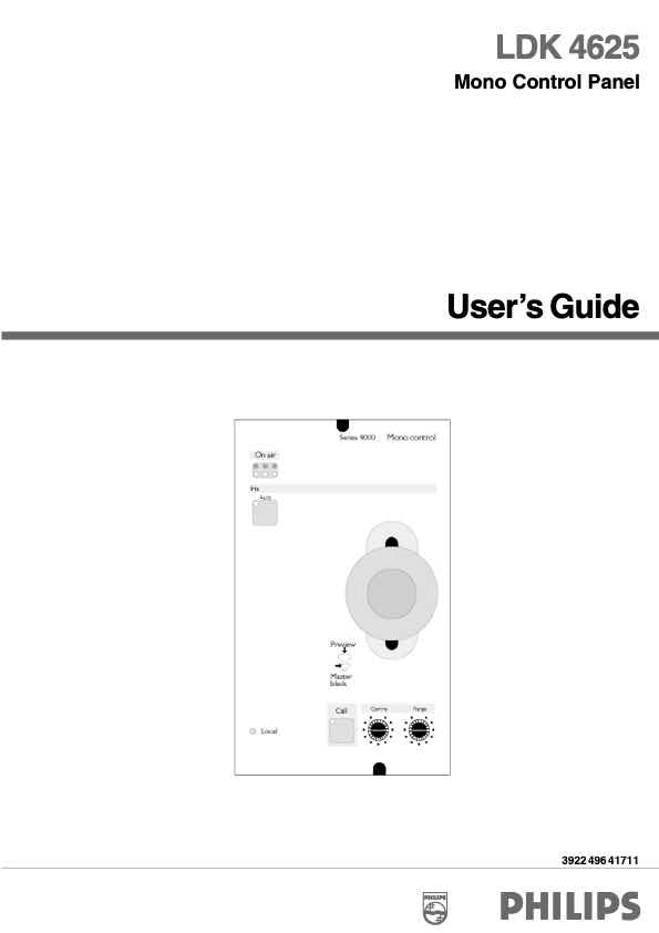 Grass Valley LDK4625 Mono Control technical manual preview