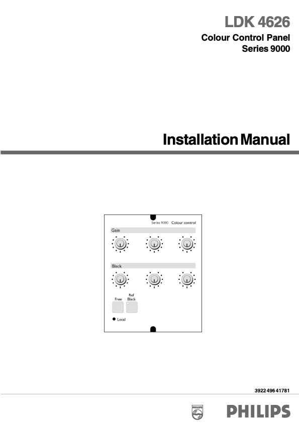 Grass Valley LDK4626 Colour Control Single Rotary technical manual preview