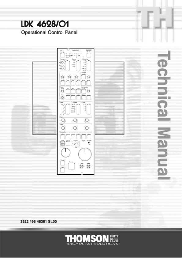Grass Valley LDK4628 Operational Control Panel technical manual preview